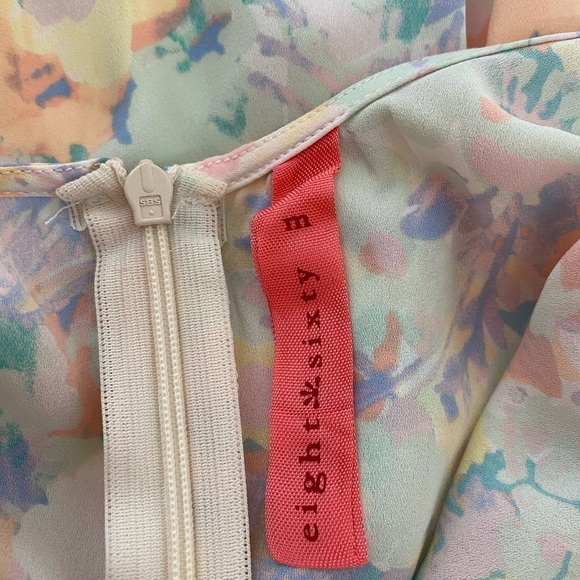 Eight Sixty Crochet Cutout Pastel Floral Sleeveless Mini Dress Women’s Medium - Picture 6 of 14